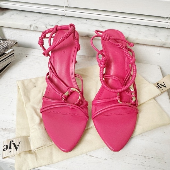 NEW Aje Mirage Leather Strappy Heel - Picture 4 of 7